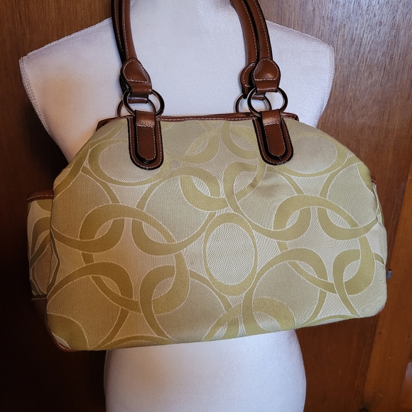 Rosetti Shoulder Handbag Green with Brown Straps - Picture 2 of 9